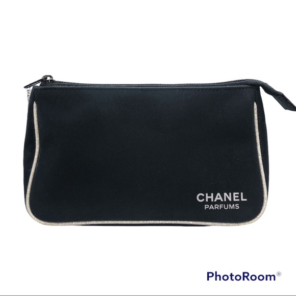 CHANEL Bags Chanel Parfums Black And Gold Makeup Bag Authentic